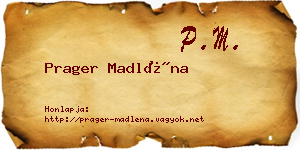 Prager Madléna névjegykártya
